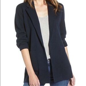 J crew 365 navy blue sweater blazer wool blend size small